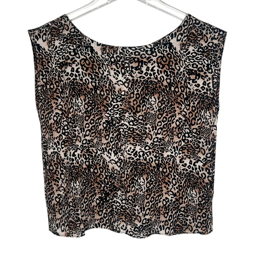 Alice + Olivia Leopard Silk Sleeveless Top Size XS